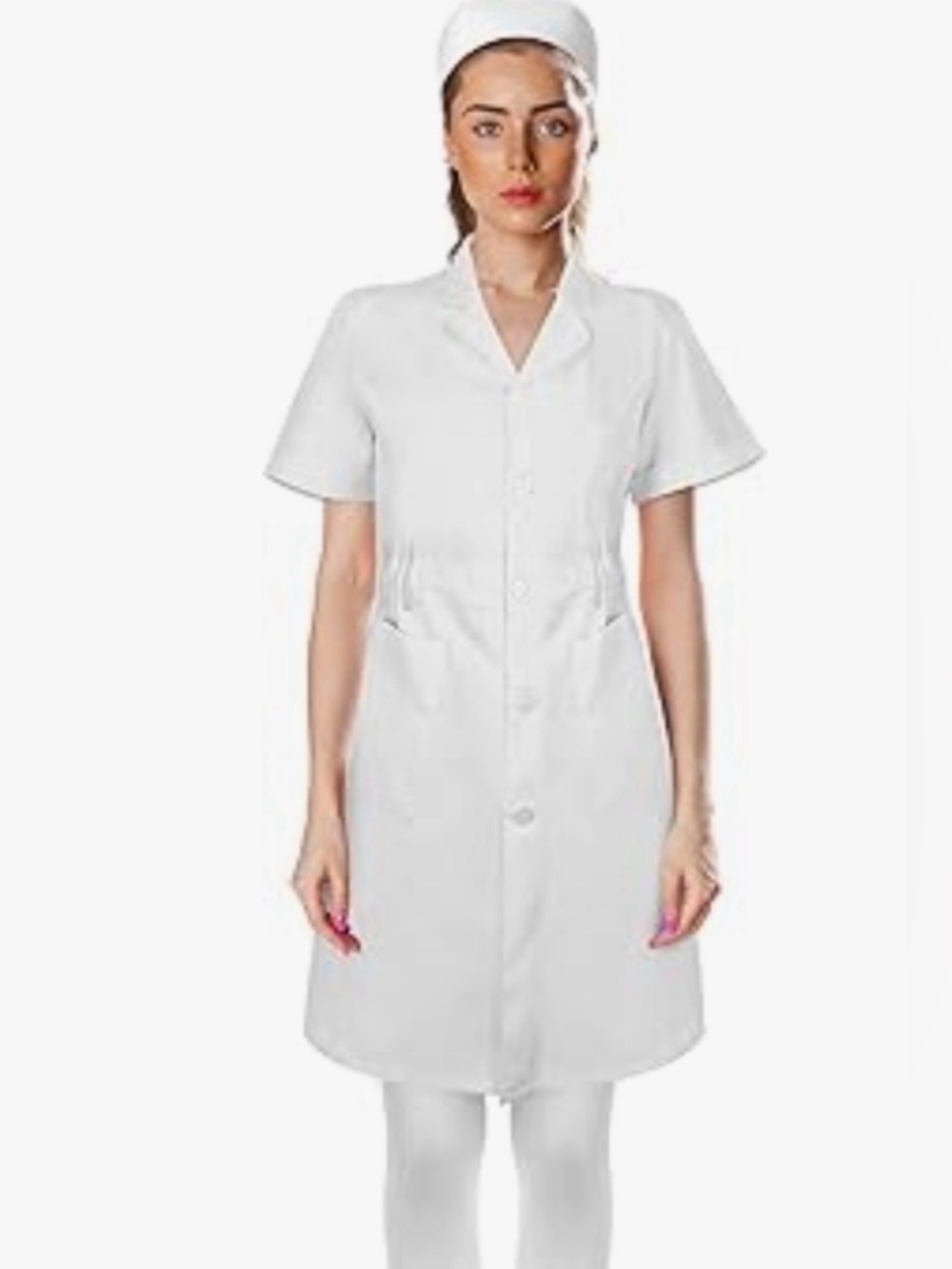 Classic WomenNurse Costume Medical Set White Short Sleeve Lab & Coat Accessories